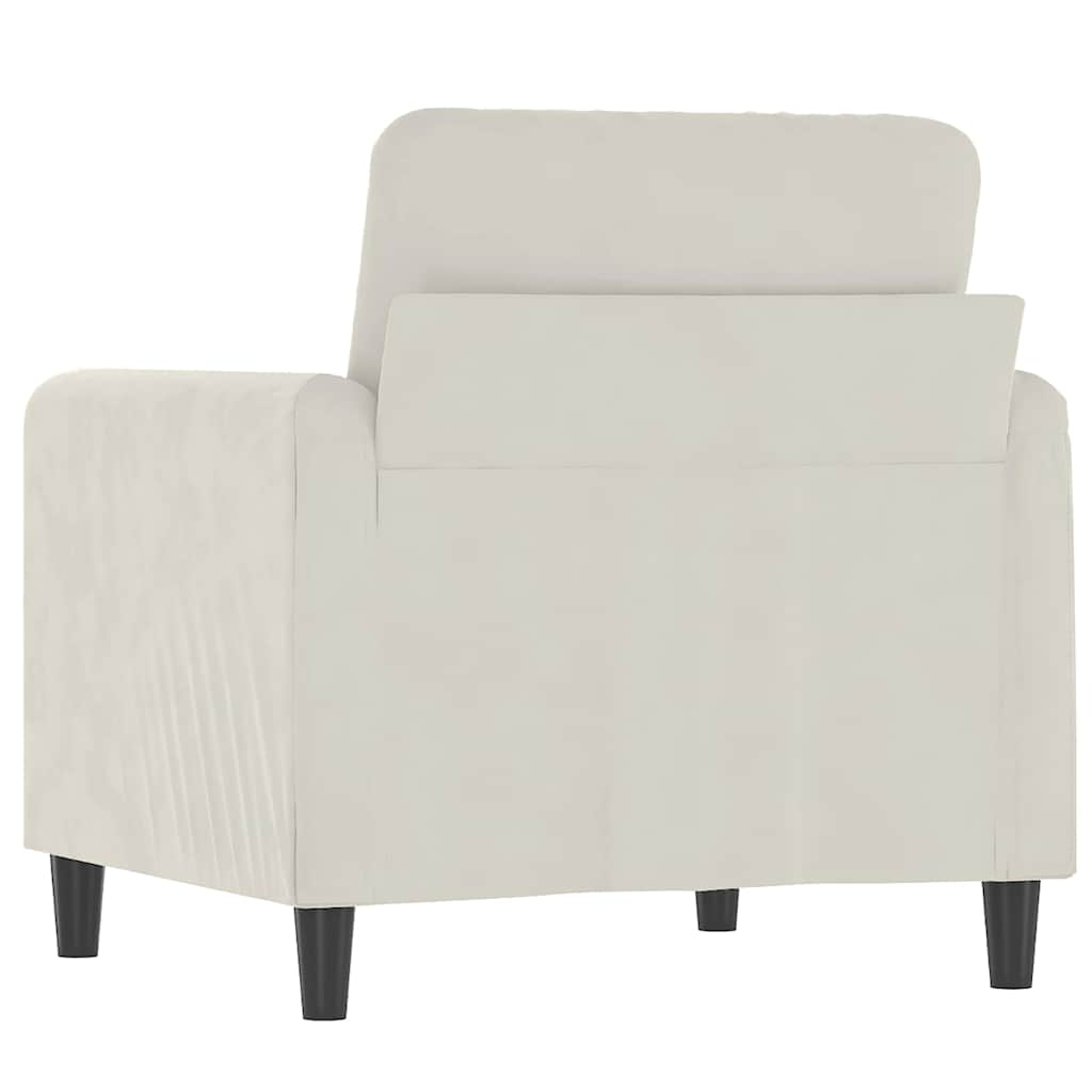 vidaXL Fotel, kremowy, 60 cm, obity aksamitem