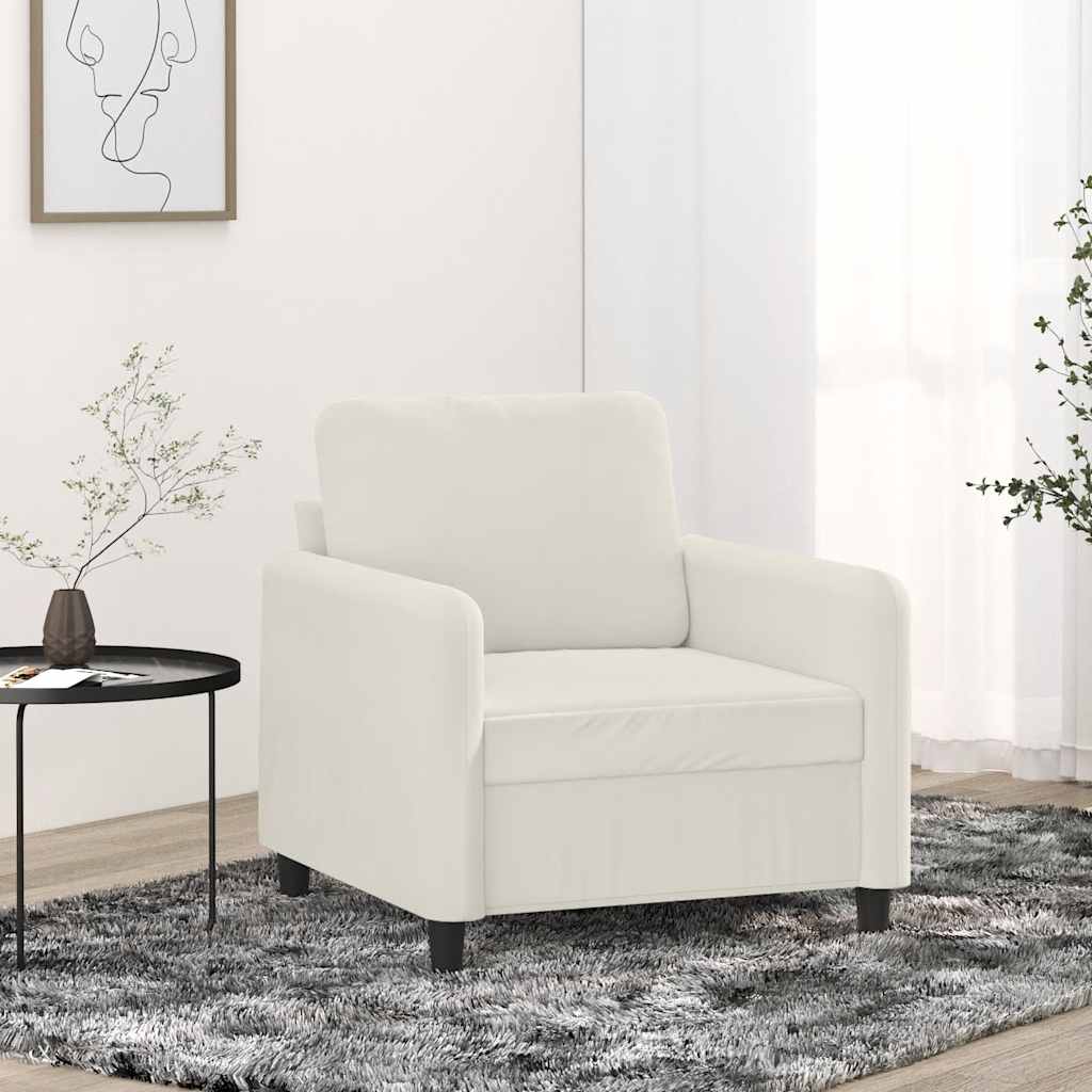 vidaXL Fotel, kremowy, 60 cm, obity aksamitem