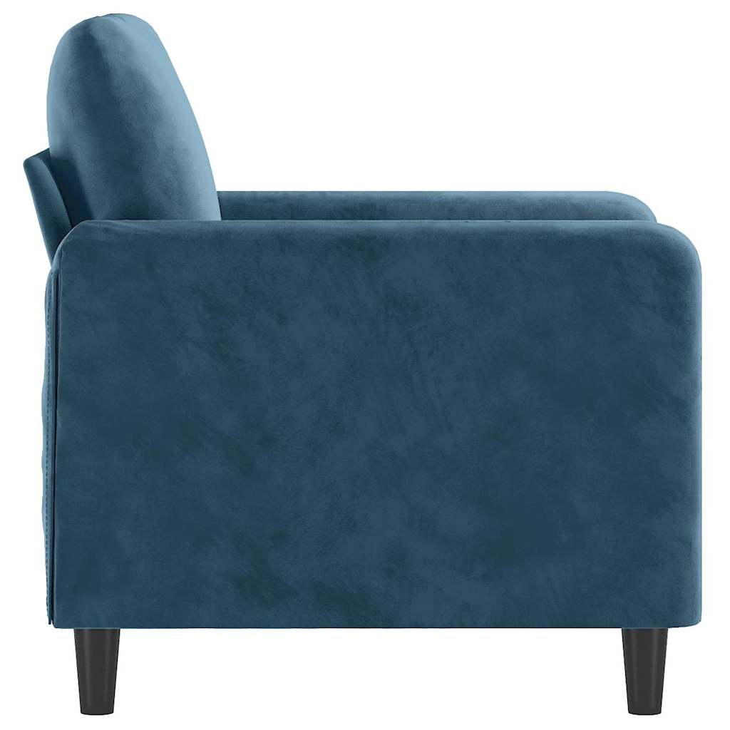 vidaXL Fotel, niebieski, 60 cm, obity aksamitem