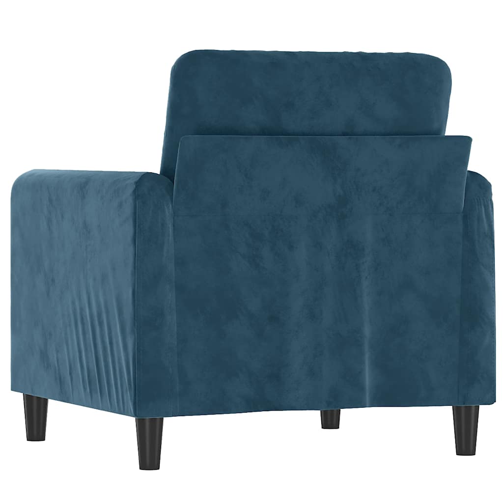 vidaXL Fotel, niebieski, 60 cm, obity aksamitem
