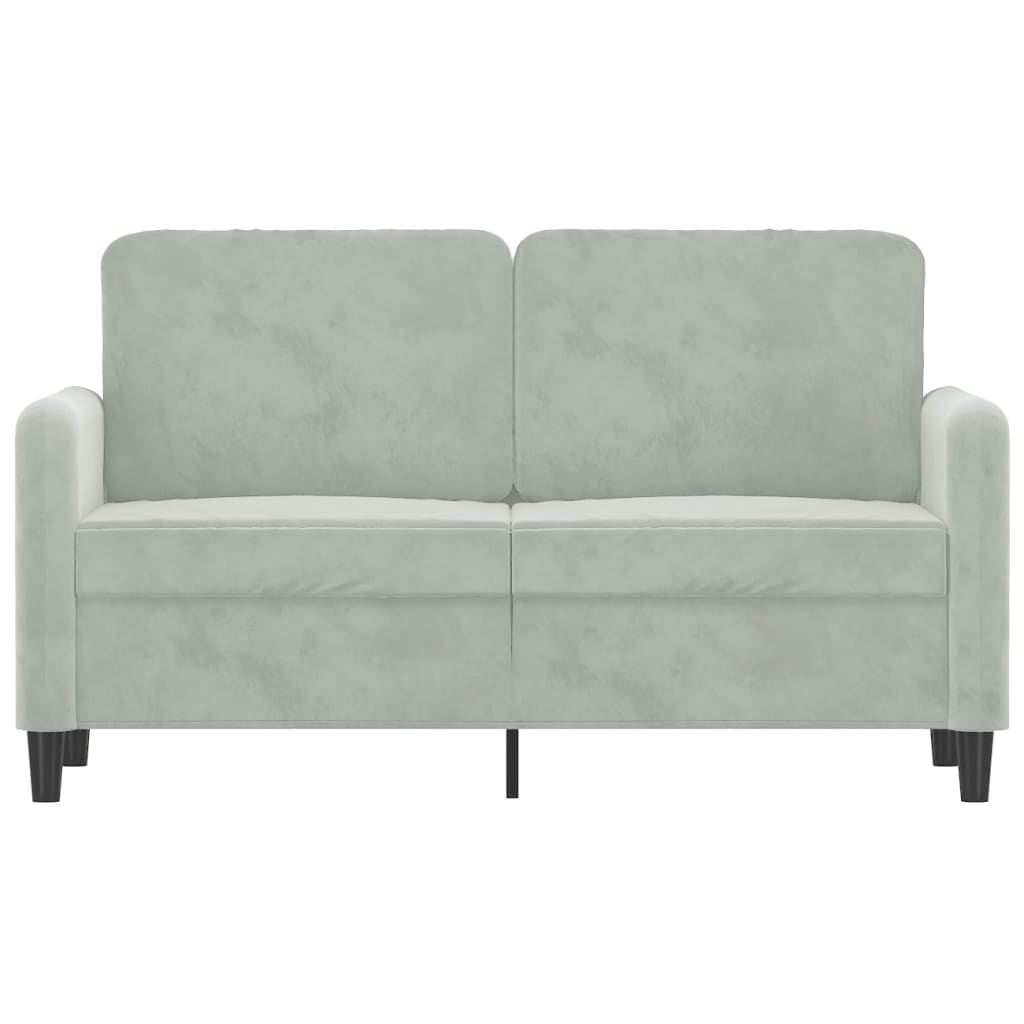 vidaXL Sofa 2-osobowa, jasnoszara, 120 cm, tapicerowana aksamitem