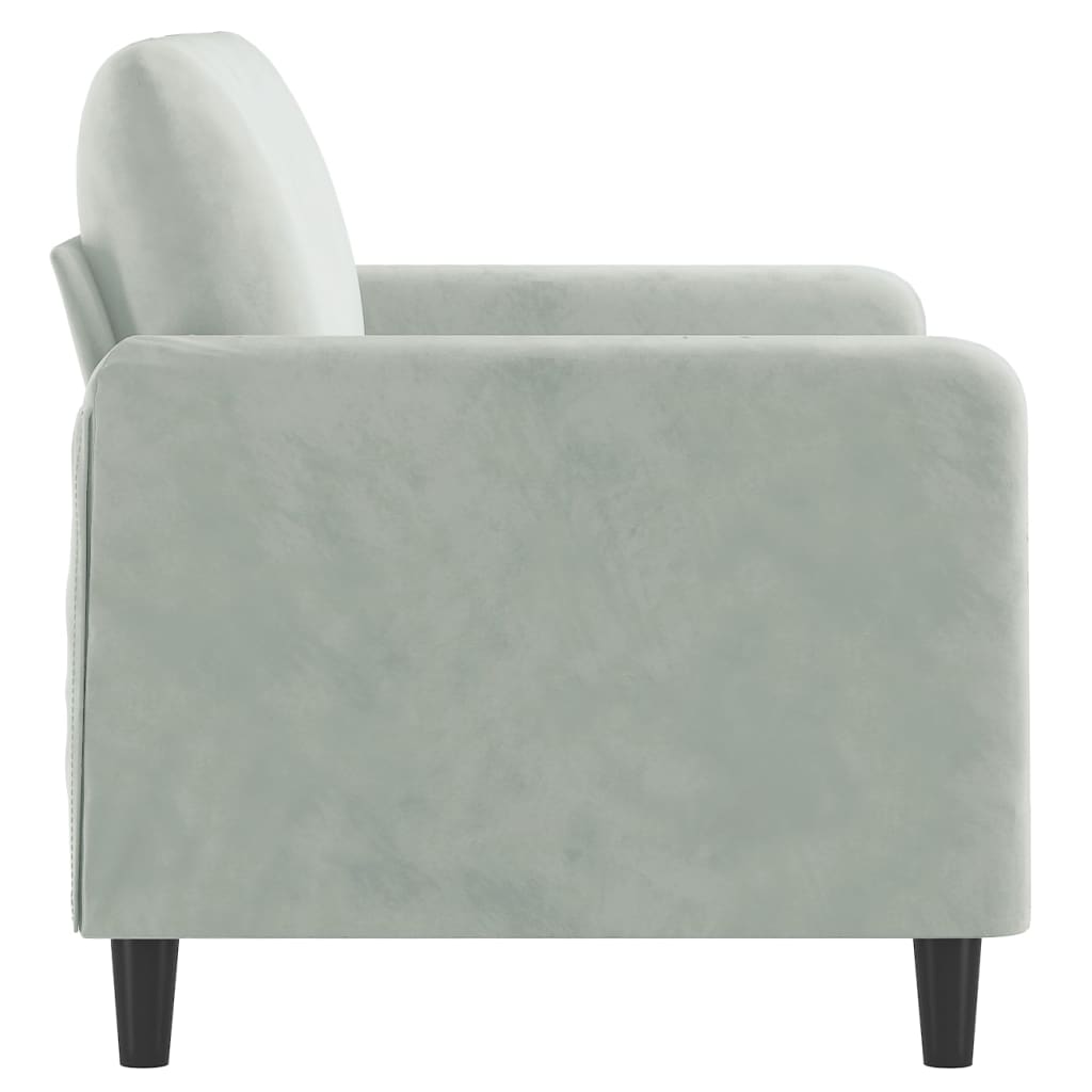 vidaXL Sofa 2-osobowa, jasnoszara, 120 cm, tapicerowana aksamitem