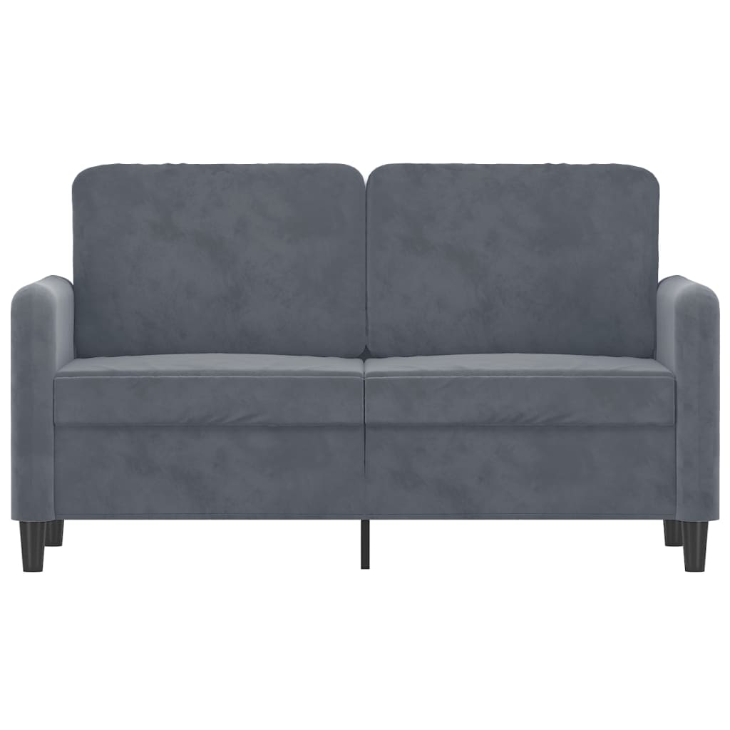 vidaXL Sofa 2-osobowa, ciemnoszary, 120 cm, tapicerowana aksamitem