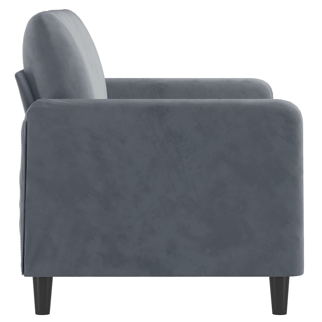 vidaXL Sofa 2-osobowa, ciemnoszary, 120 cm, tapicerowana aksamitem