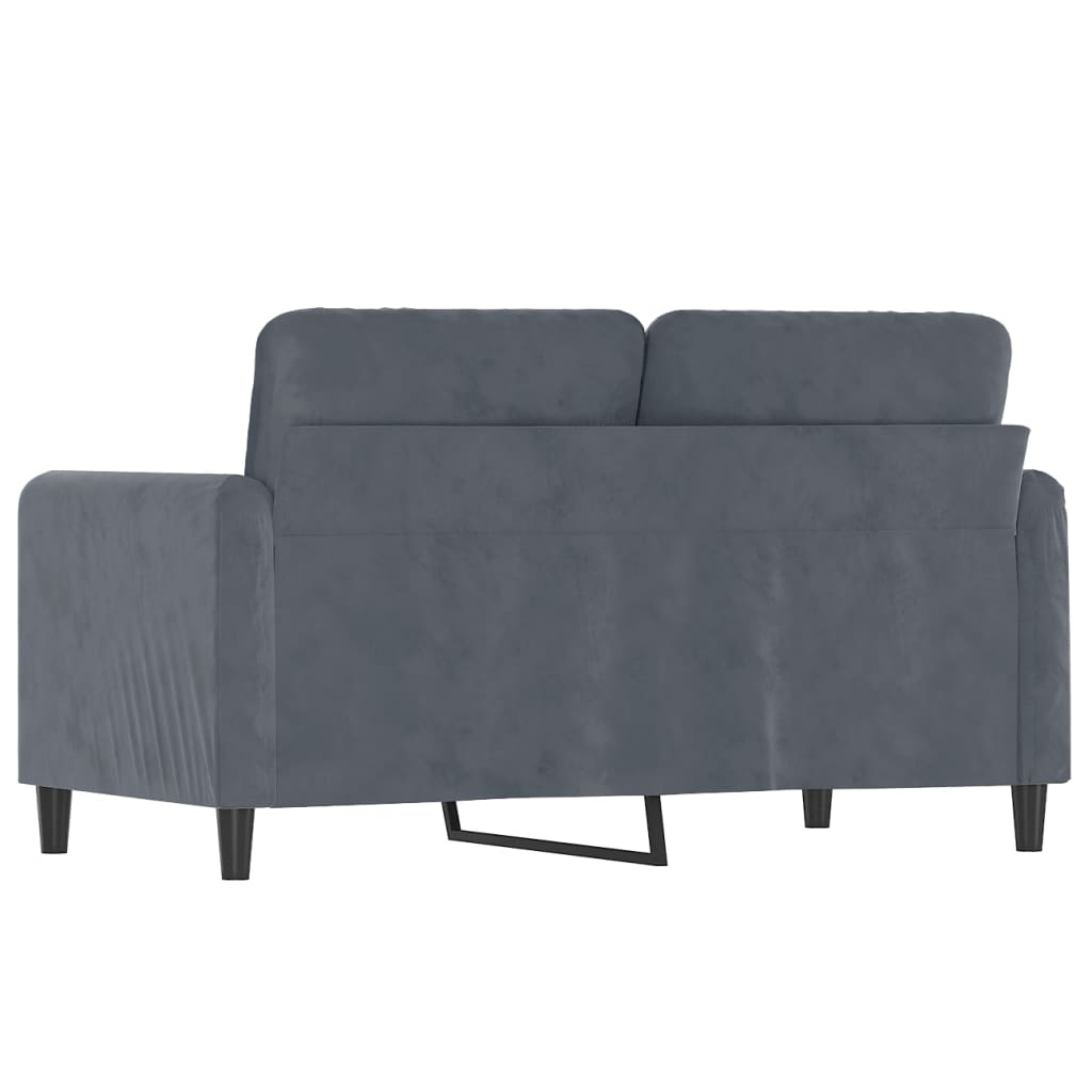 vidaXL Sofa 2-osobowa, ciemnoszary, 120 cm, tapicerowana aksamitem
