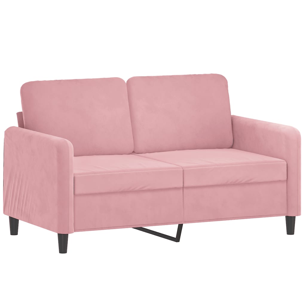 vidaXL Sofa 2-osobowa, różowy, 120 cm, tapicerowana aksamitem