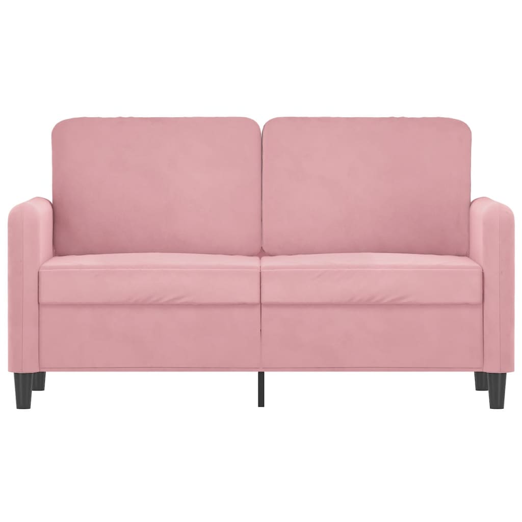 vidaXL Sofa 2-osobowa, różowy, 120 cm, tapicerowana aksamitem