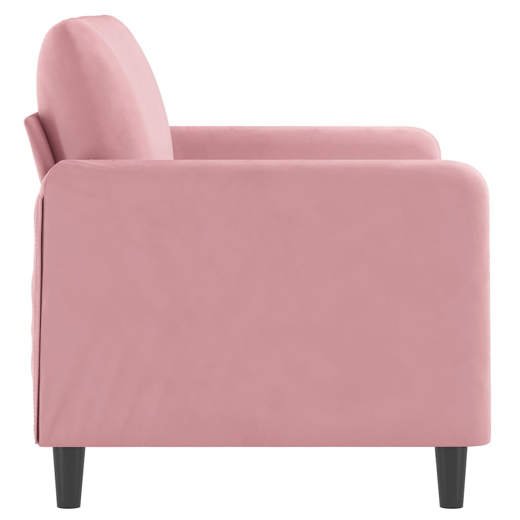 vidaXL Sofa 2-osobowa, różowy, 120 cm, tapicerowana aksamitem
