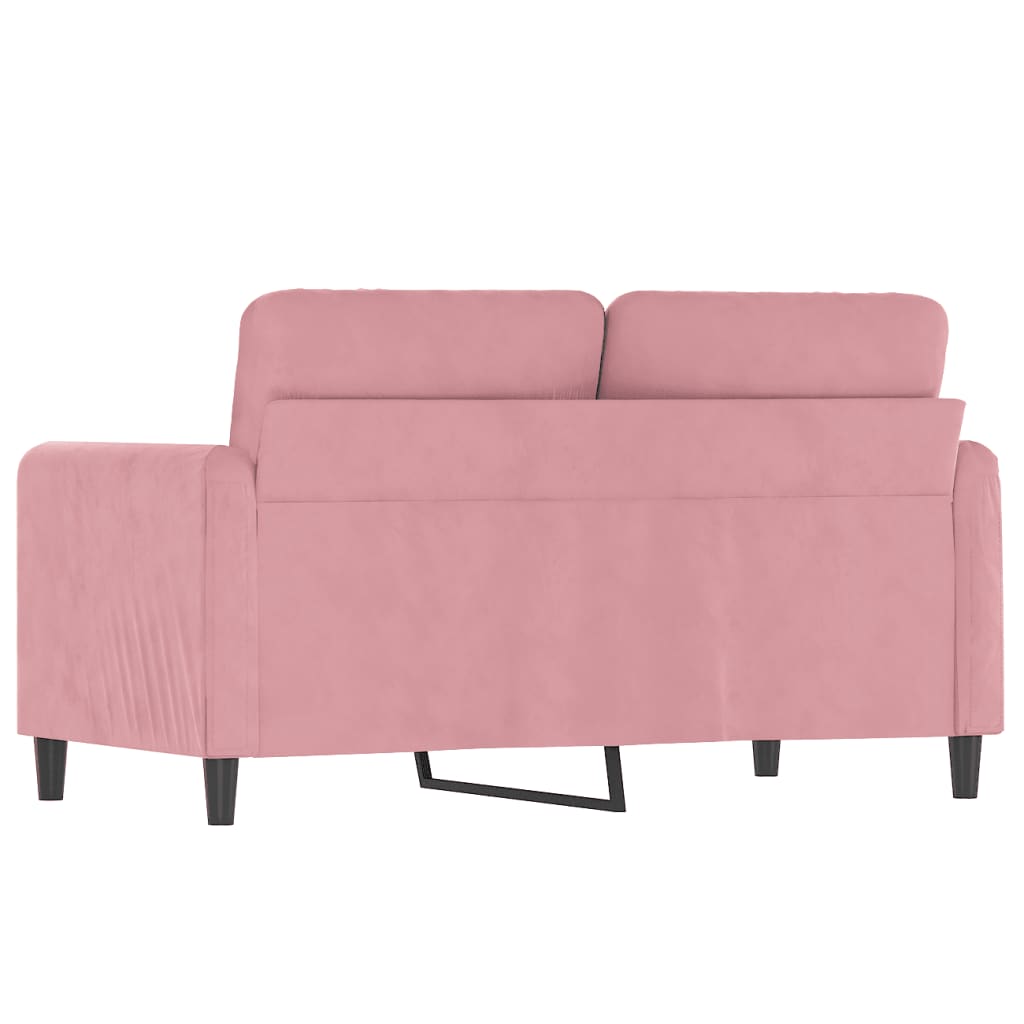 vidaXL Sofa 2-osobowa, różowy, 120 cm, tapicerowana aksamitem