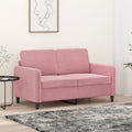 vidaXL Sofa 2-osobowa, różowy, 120 cm, tapicerowana aksamitem