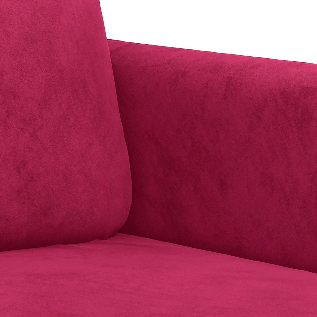 vidaXL Sofa 2-osobowa, winna czerwień, 120 cm, tapicerowana aksamitem