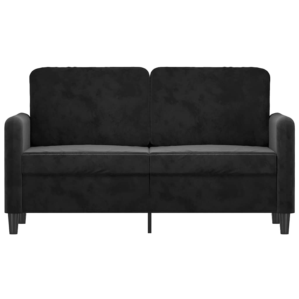 vidaXL Sofa 2-osobowa, czarna, 120 cm, tapicerowana aksamitem