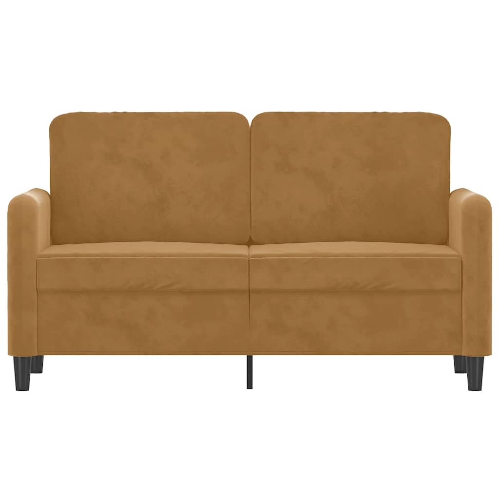 vidaXL Sofa 2-osobowa, brązowy, 120 cm, tapicerowana aksamitem