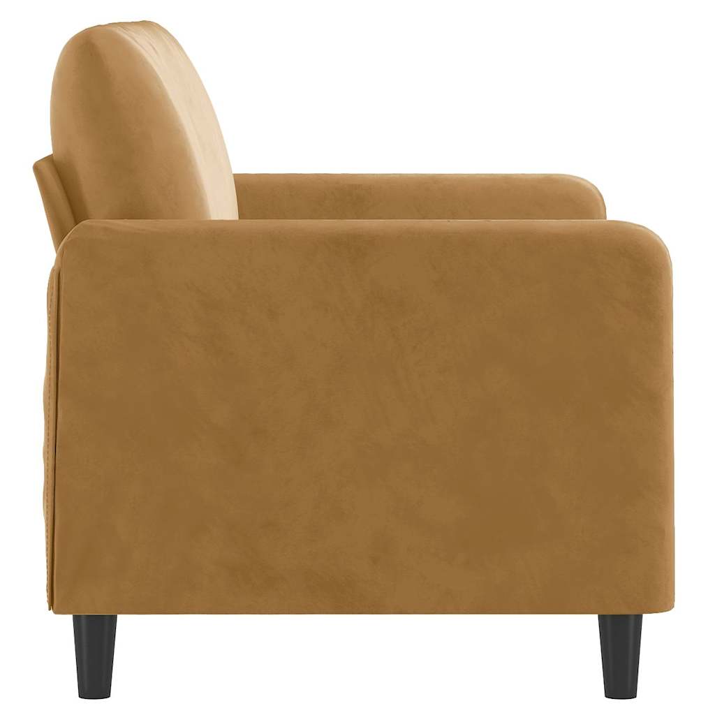 vidaXL Sofa 2-osobowa, brązowy, 120 cm, tapicerowana aksamitem