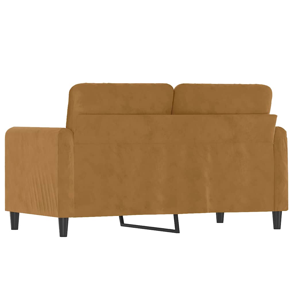 vidaXL Sofa 2-osobowa, brązowy, 120 cm, tapicerowana aksamitem