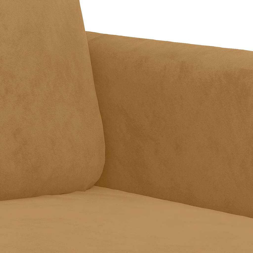 vidaXL Sofa 2-osobowa, brązowy, 120 cm, tapicerowana aksamitem