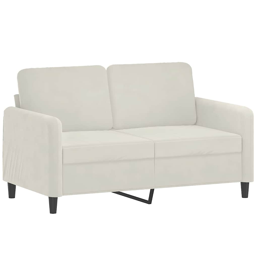 vidaXL Sofa 2-osobowa, kremowy, 120 cm, tapicerowana aksamitem