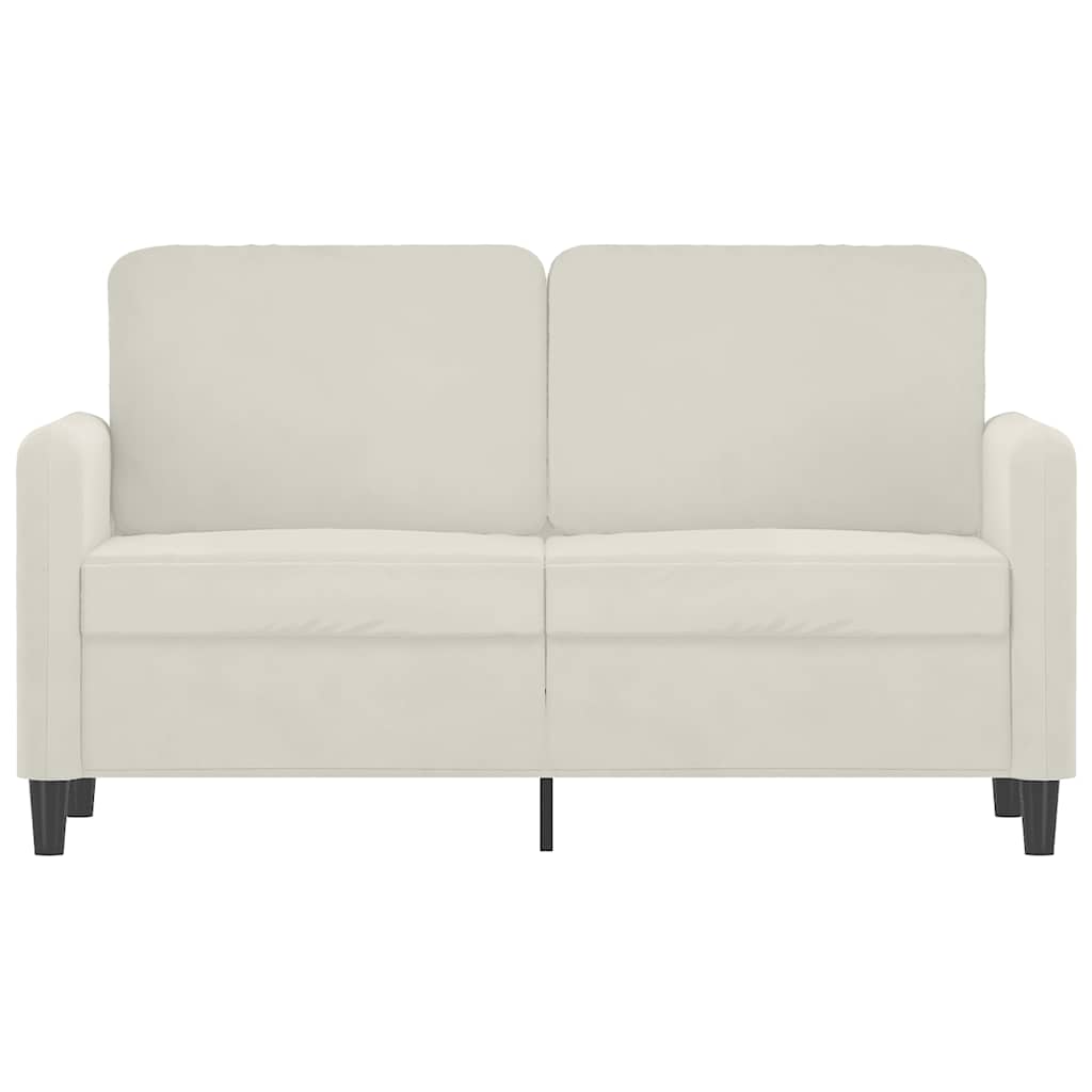 vidaXL Sofa 2-osobowa, kremowy, 120 cm, tapicerowana aksamitem