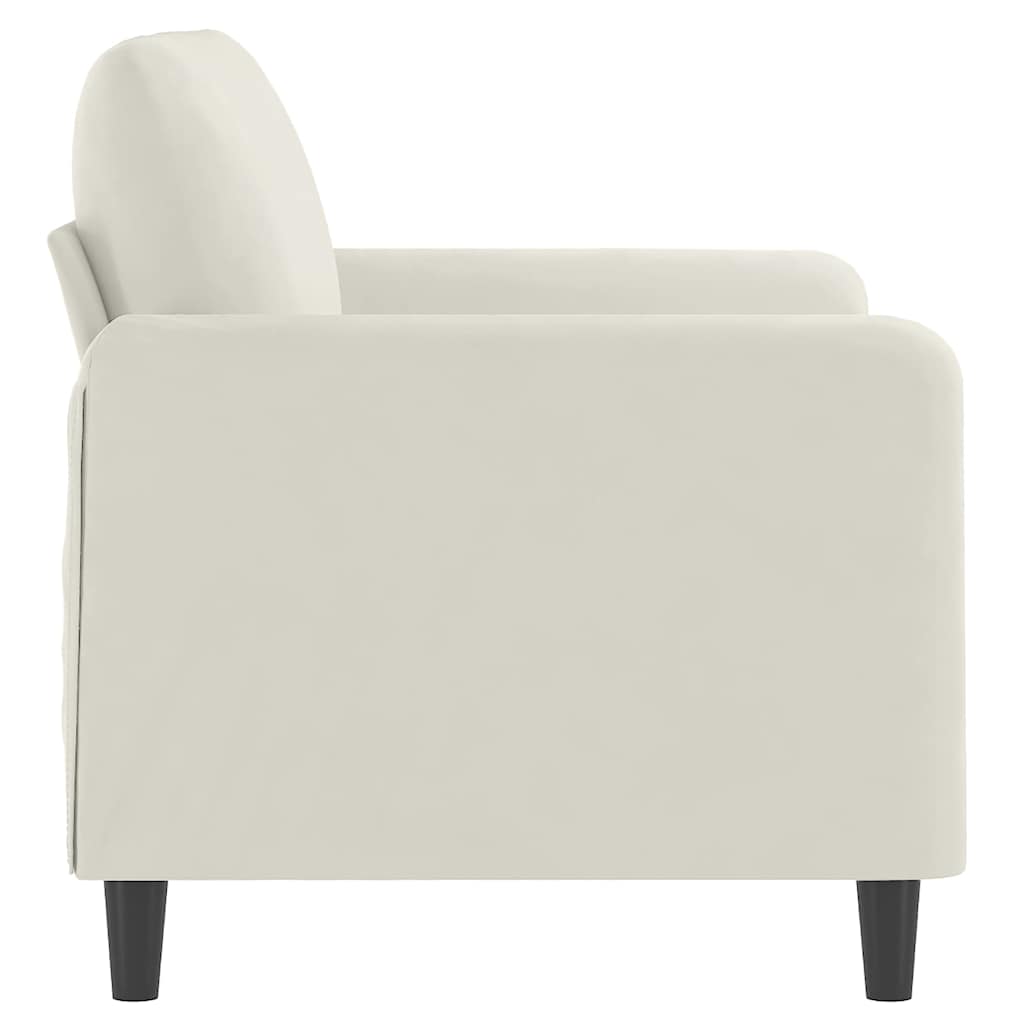 vidaXL Sofa 2-osobowa, kremowy, 120 cm, tapicerowana aksamitem