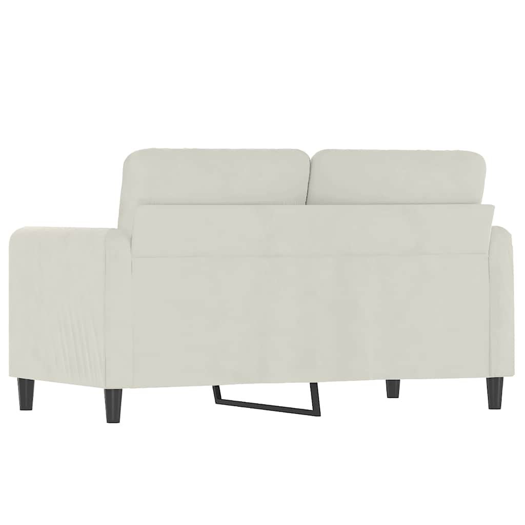vidaXL Sofa 2-osobowa, kremowy, 120 cm, tapicerowana aksamitem