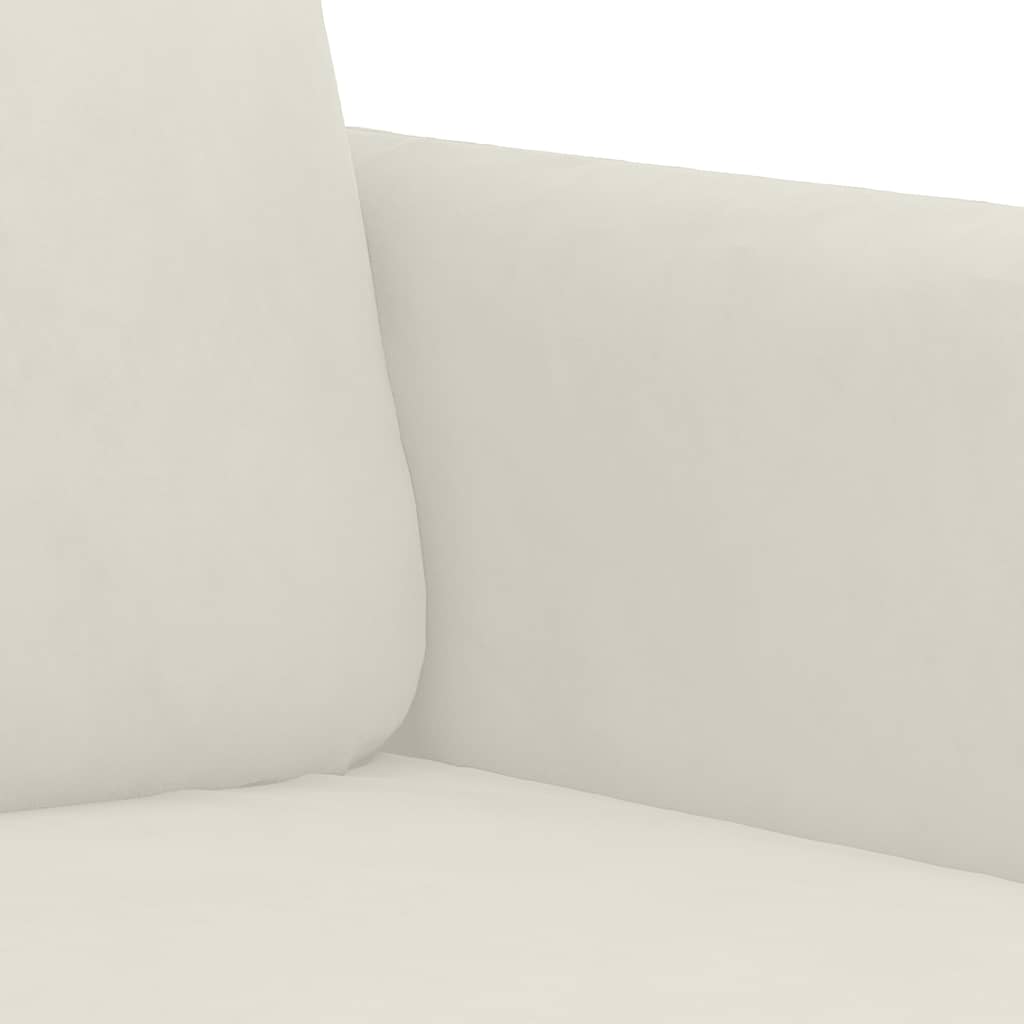 vidaXL Sofa 2-osobowa, kremowy, 120 cm, tapicerowana aksamitem