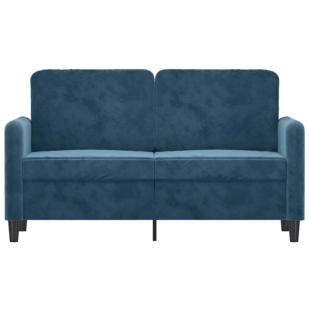 vidaXL Sofa 2-osobowa, niebieski, 120 cm, tapicerowana aksamitem
