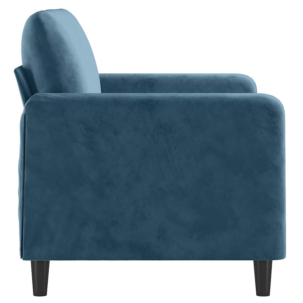 vidaXL Sofa 2-osobowa, niebieski, 120 cm, tapicerowana aksamitem