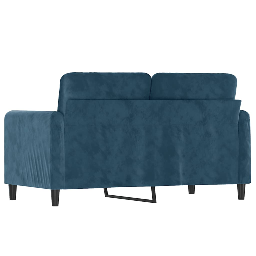 vidaXL Sofa 2-osobowa, niebieski, 120 cm, tapicerowana aksamitem