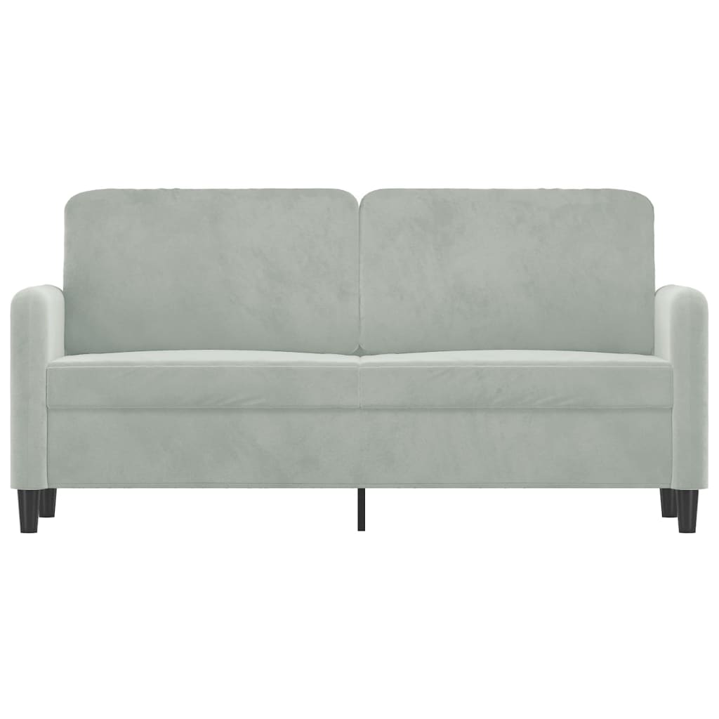 vidaXL Sofa 2-osobowa, jasnoszara, 140 cm, tapicerowana aksamitem
