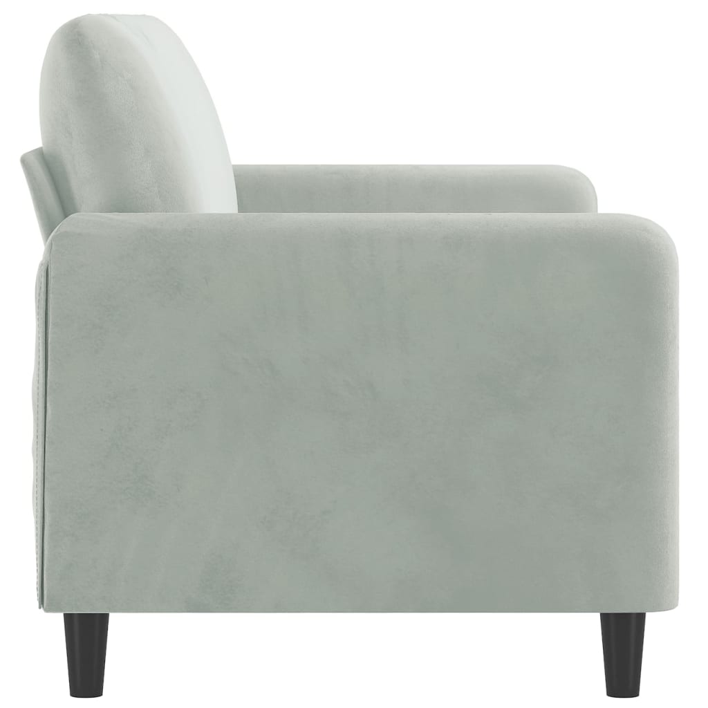 vidaXL Sofa 2-osobowa, jasnoszara, 140 cm, tapicerowana aksamitem