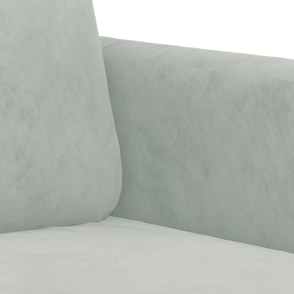 vidaXL Sofa 2-osobowa, jasnoszara, 140 cm, tapicerowana aksamitem