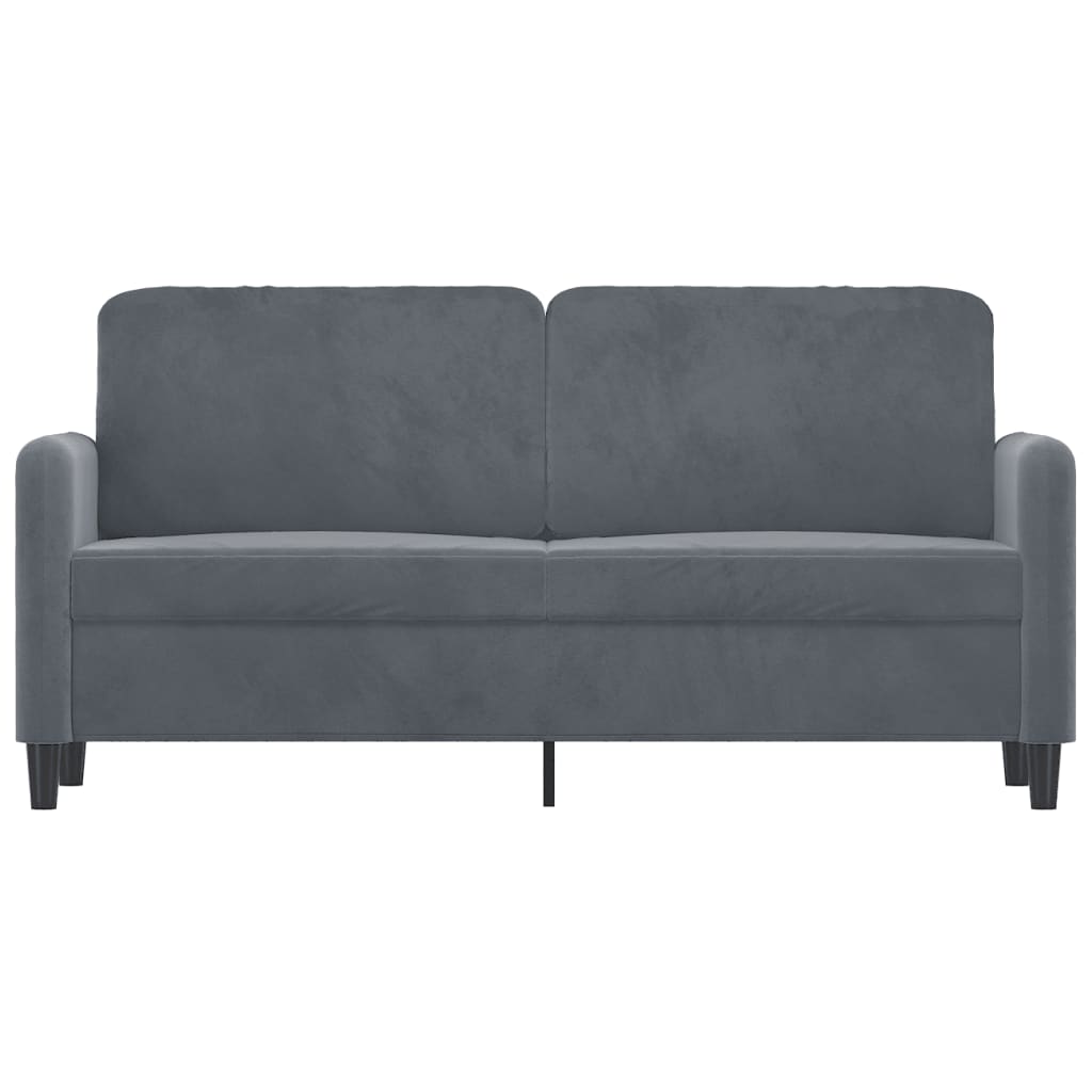 vidaXL Sofa 2-osobowa, ciemnoszary, 140 cm, tapicerowana aksamitem