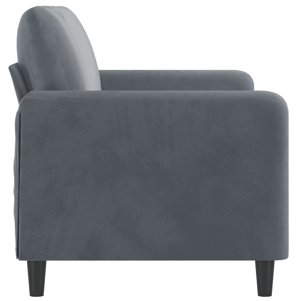 vidaXL Sofa 2-osobowa, ciemnoszary, 140 cm, tapicerowana aksamitem
