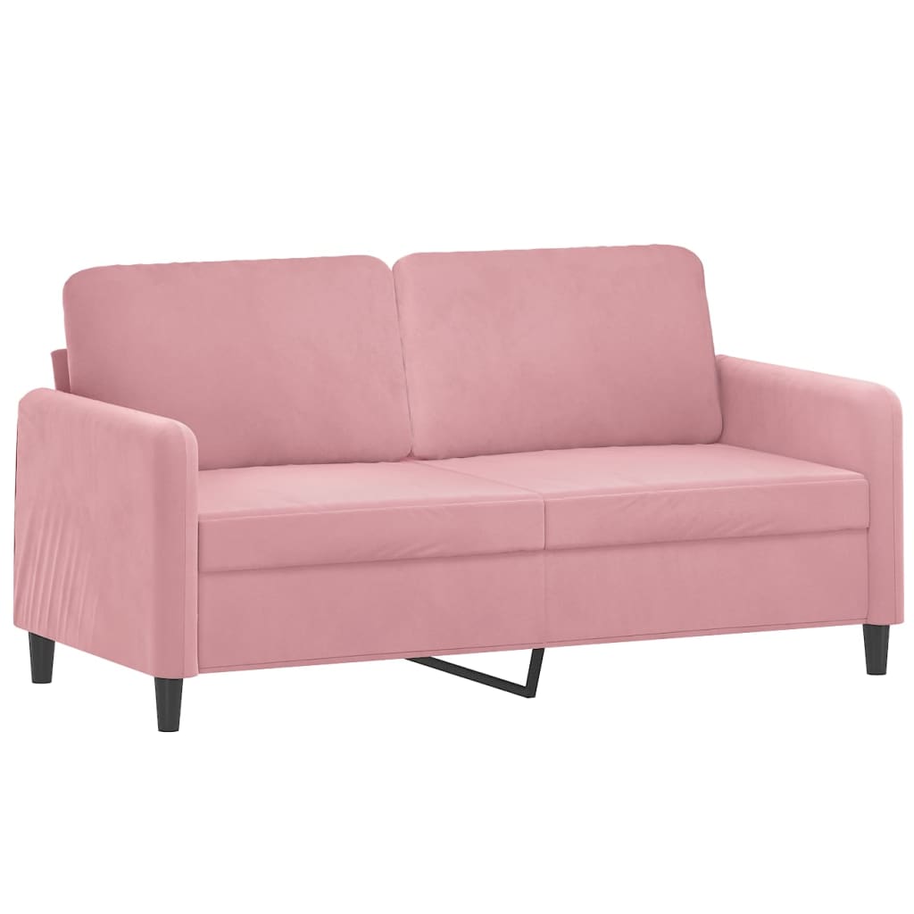 vidaXL Sofa 2-osobowa, różowy, 140 cm, tapicerowana aksamitem
