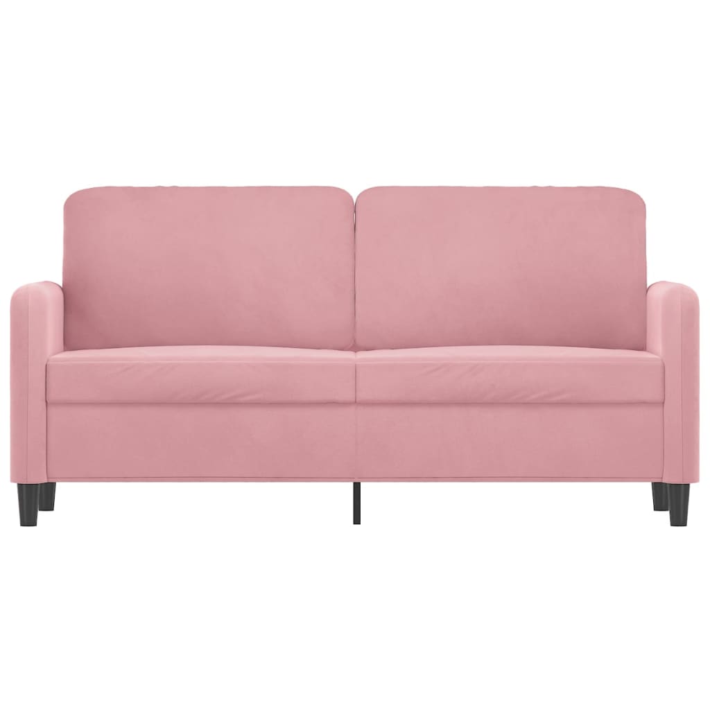 vidaXL Sofa 2-osobowa, różowy, 140 cm, tapicerowana aksamitem