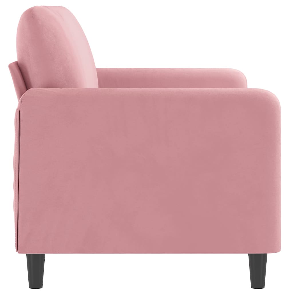 vidaXL Sofa 2-osobowa, różowy, 140 cm, tapicerowana aksamitem