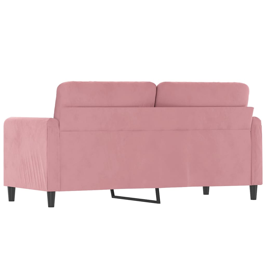 vidaXL Sofa 2-osobowa, różowy, 140 cm, tapicerowana aksamitem