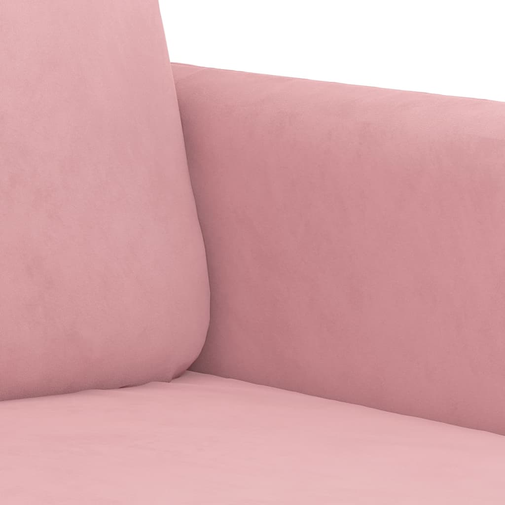 vidaXL Sofa 2-osobowa, różowy, 140 cm, tapicerowana aksamitem