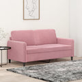 vidaXL Sofa 2-osobowa, różowy, 140 cm, tapicerowana aksamitem