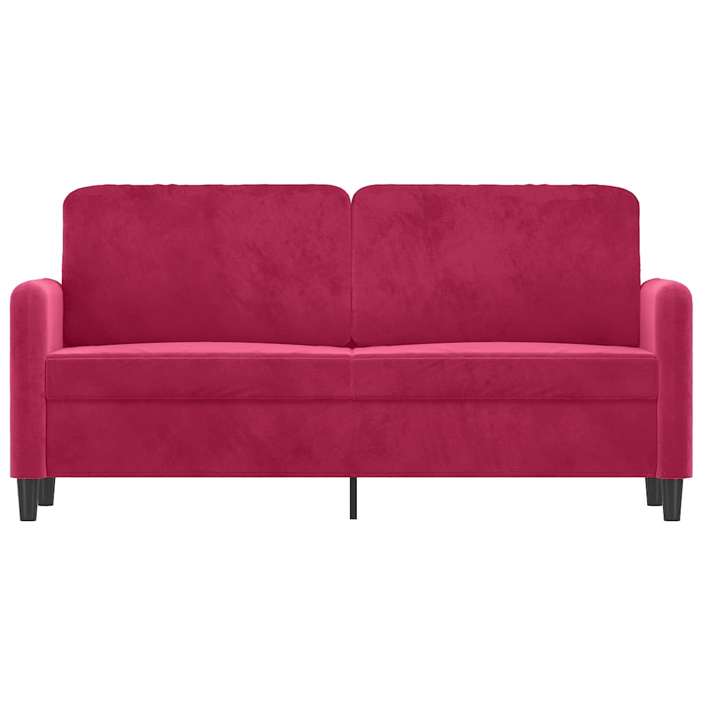 vidaXL Sofa 2-osobowa, winna czerwień, 140 cm, tapicerowana aksamitem