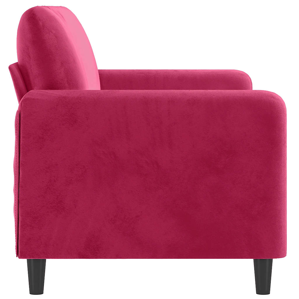 vidaXL Sofa 2-osobowa, winna czerwień, 140 cm, tapicerowana aksamitem