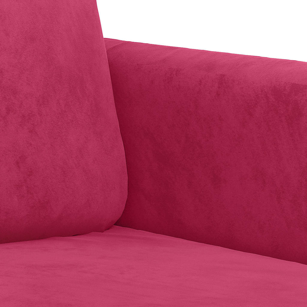 vidaXL Sofa 2-osobowa, winna czerwień, 140 cm, tapicerowana aksamitem
