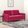 vidaXL Sofa 2-osobowa, winna czerwień, 140 cm, tapicerowana aksamitem