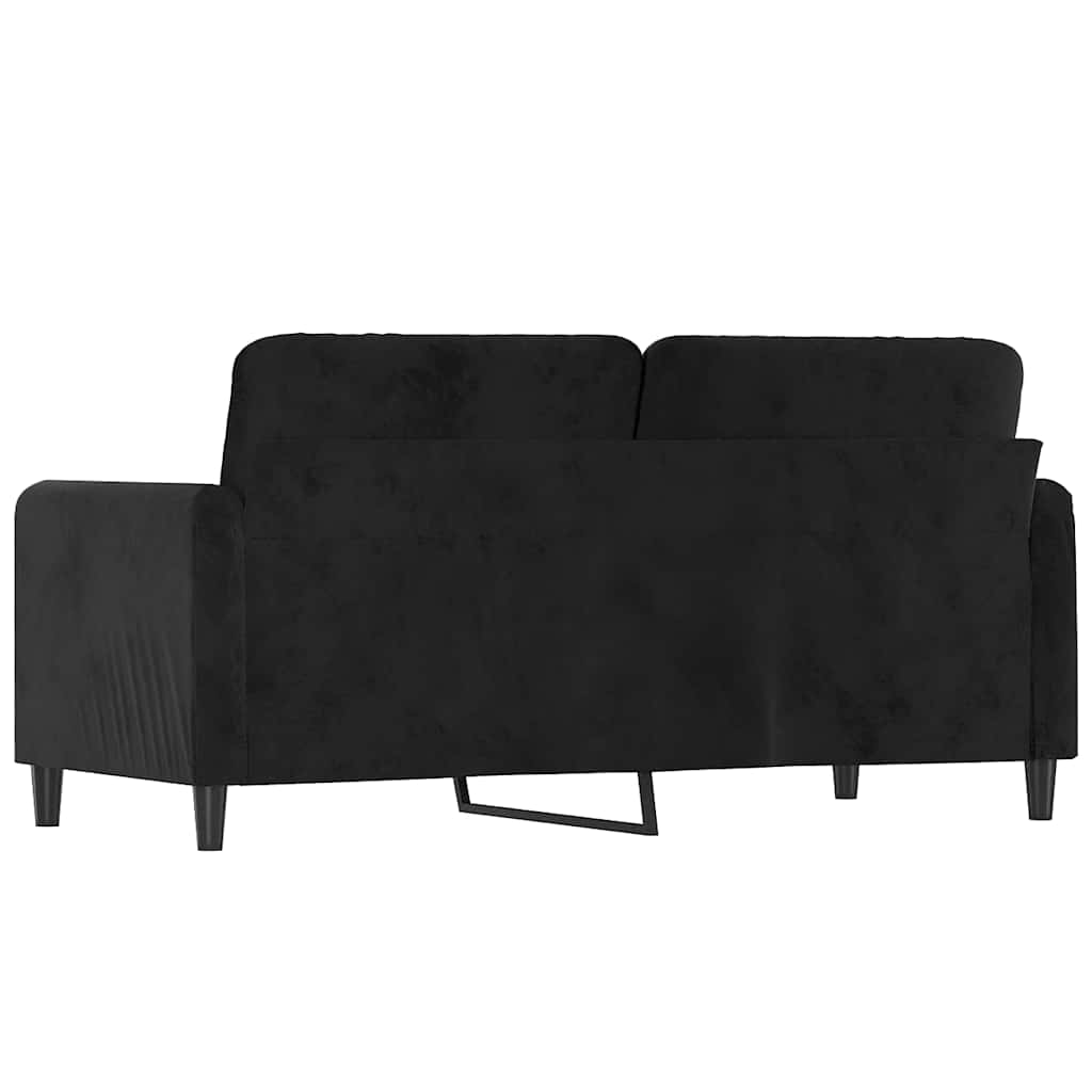 vidaXL Sofa 2-osobowa, czarna, 140 cm, tapicerowana aksamitem