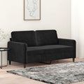 vidaXL Sofa 2-osobowa, czarna, 140 cm, tapicerowana aksamitem