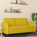 vidaXL Sofa 2-osobowa, żółta, 140 cm, tapicerowana aksamitem