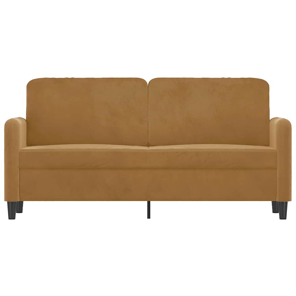 vidaXL Sofa 2-osobowa, brązowa, 140 cm, tapicerowana aksamitem