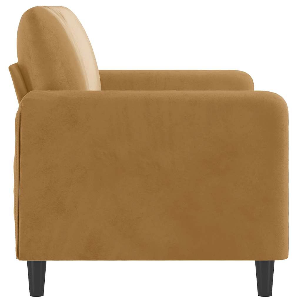 vidaXL Sofa 2-osobowa, brązowa, 140 cm, tapicerowana aksamitem