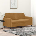 vidaXL Sofa 2-osobowa, brązowa, 140 cm, tapicerowana aksamitem