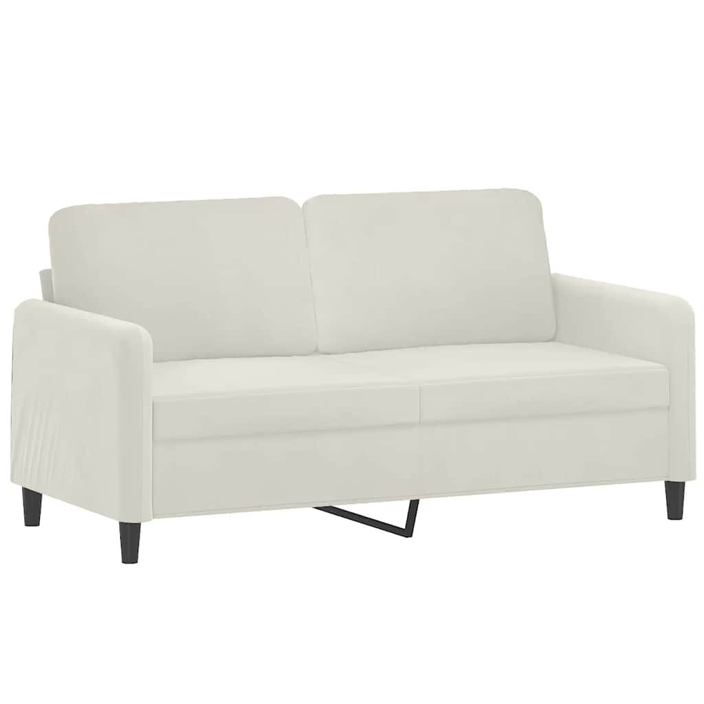 vidaXL Sofa 2-osobowa, kremowy, 140 cm, tapicerowana aksamitem